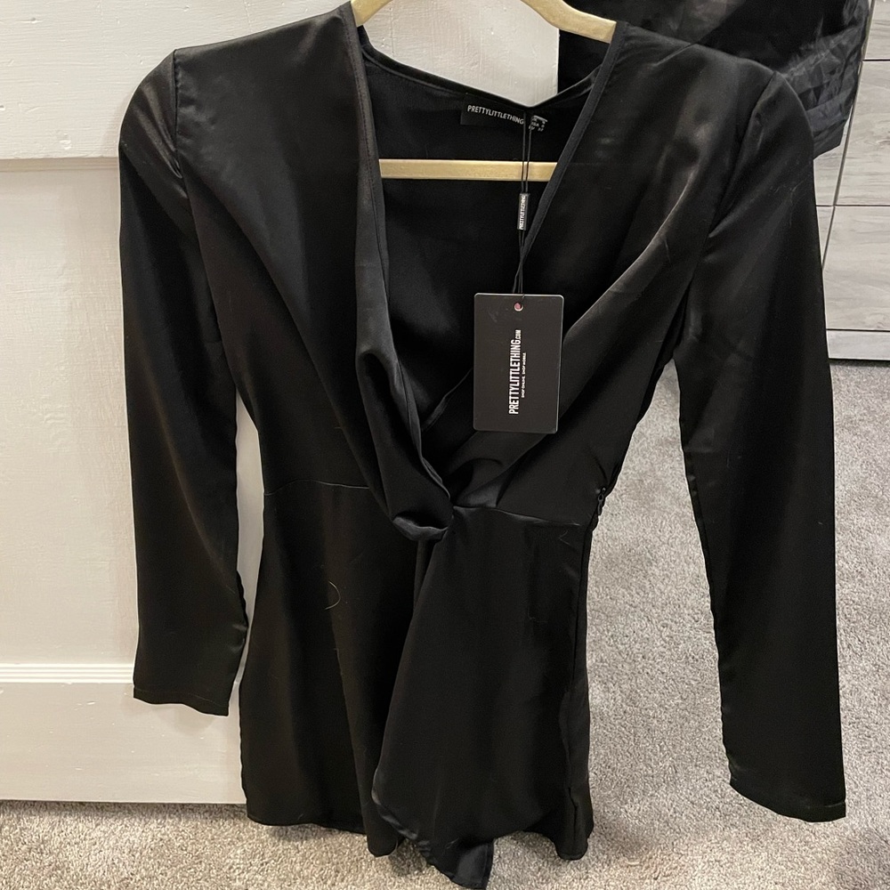 Black satin dress